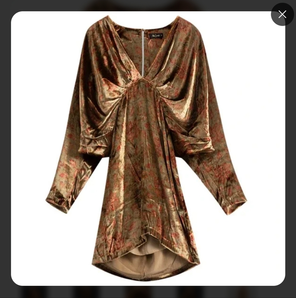 Anthropologie Mes Demoiselles Vneck Velvet Dress 38 Size 6